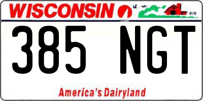 WI license plate 385NGT