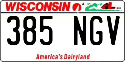 WI license plate 385NGV