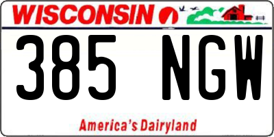 WI license plate 385NGW