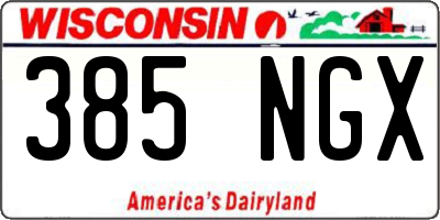 WI license plate 385NGX