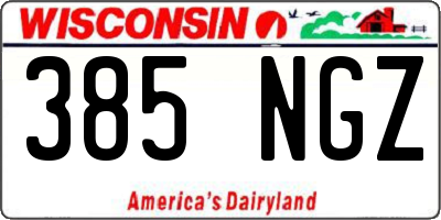 WI license plate 385NGZ