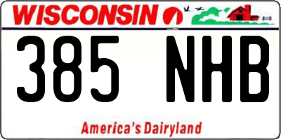 WI license plate 385NHB