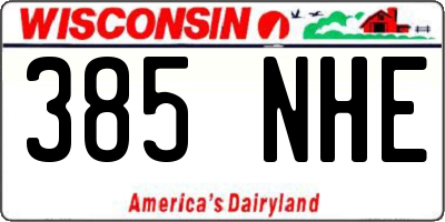 WI license plate 385NHE
