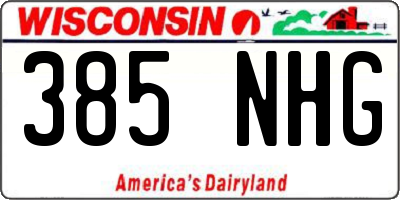 WI license plate 385NHG
