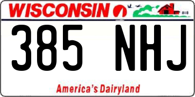 WI license plate 385NHJ
