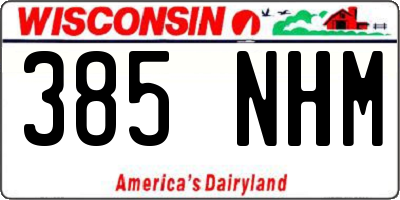 WI license plate 385NHM