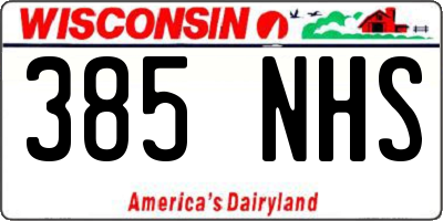 WI license plate 385NHS
