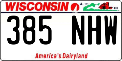 WI license plate 385NHW