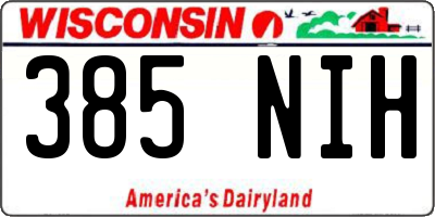 WI license plate 385NIH