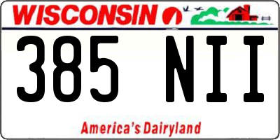 WI license plate 385NII