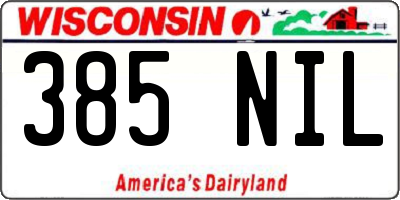 WI license plate 385NIL