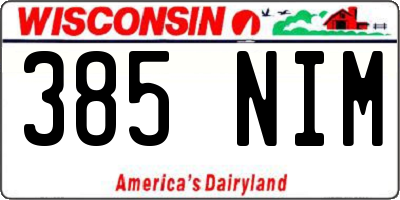 WI license plate 385NIM