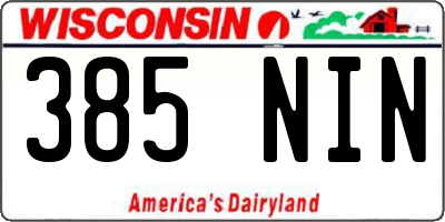 WI license plate 385NIN