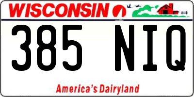 WI license plate 385NIQ