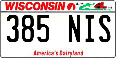 WI license plate 385NIS