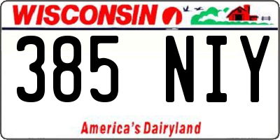 WI license plate 385NIY