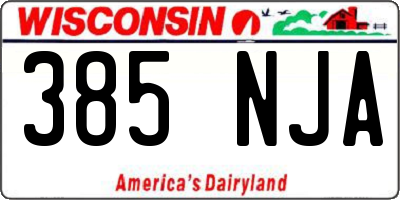 WI license plate 385NJA
