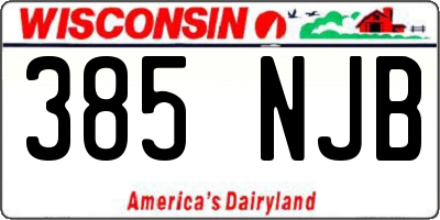 WI license plate 385NJB