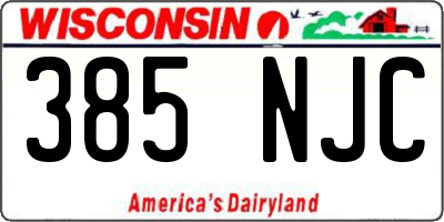 WI license plate 385NJC