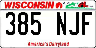 WI license plate 385NJF