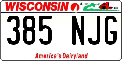 WI license plate 385NJG
