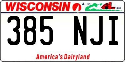 WI license plate 385NJI