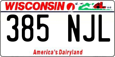 WI license plate 385NJL