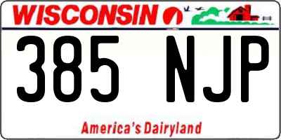 WI license plate 385NJP