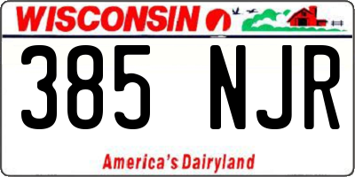 WI license plate 385NJR