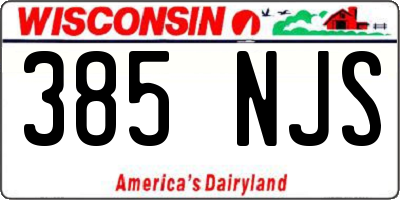 WI license plate 385NJS