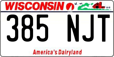 WI license plate 385NJT