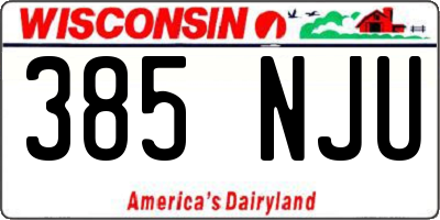 WI license plate 385NJU