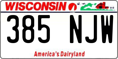 WI license plate 385NJW