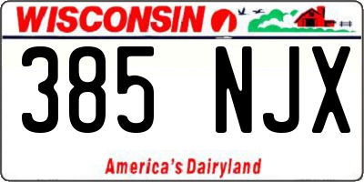 WI license plate 385NJX