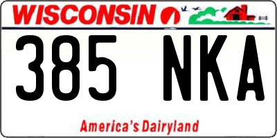 WI license plate 385NKA