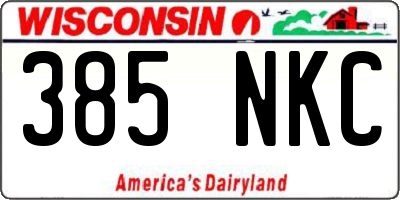 WI license plate 385NKC