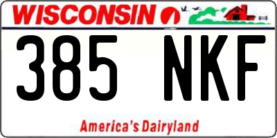 WI license plate 385NKF