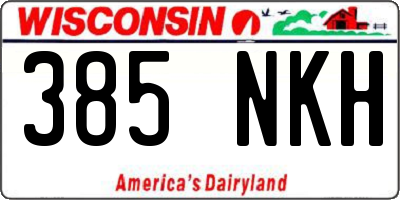 WI license plate 385NKH
