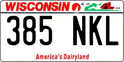 WI license plate 385NKL
