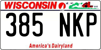 WI license plate 385NKP