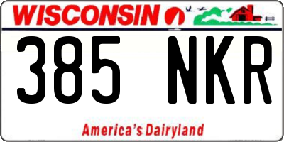 WI license plate 385NKR