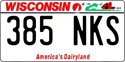 WI license plate 385NKS