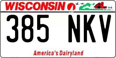 WI license plate 385NKV