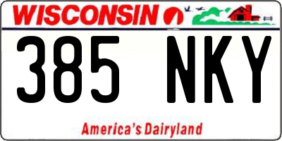 WI license plate 385NKY