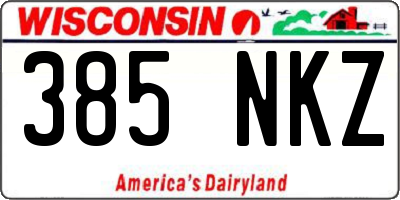 WI license plate 385NKZ