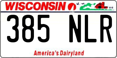 WI license plate 385NLR