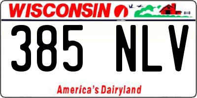 WI license plate 385NLV