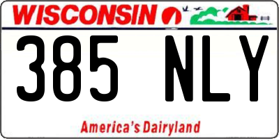 WI license plate 385NLY