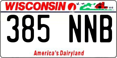 WI license plate 385NNB