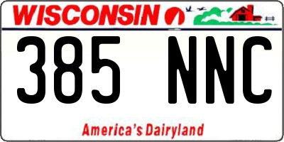 WI license plate 385NNC